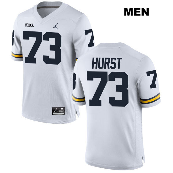 Men's NCAA Michigan Wolverines Maurice Hurst #73 White Jordan Brand Authentic Stitched Football College Jersey MD25R33TK